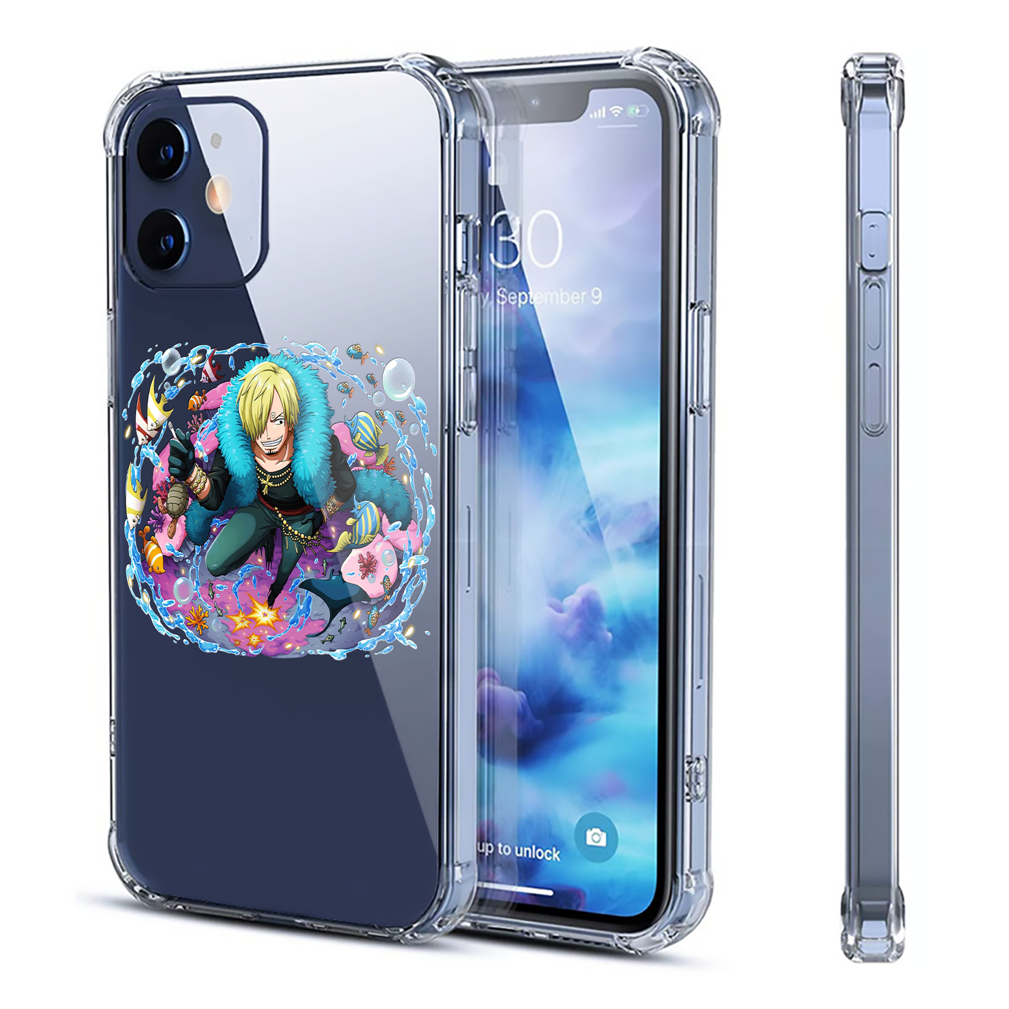 （画像用） ワンピース サンジ ONE PIECE Sanji 【iPhone 12シリーズ対応】透明スマホケース（クリアソフトケース）